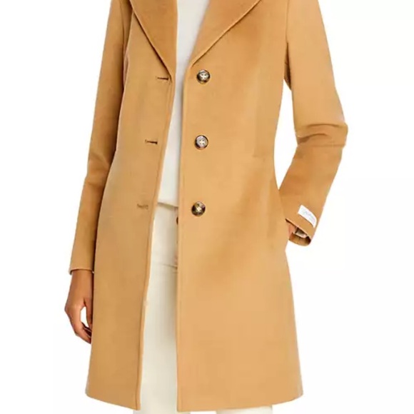 Calvin Klein Single Breasted Cashmere Wool Blend Reefer Coat - Picture 10 of 10